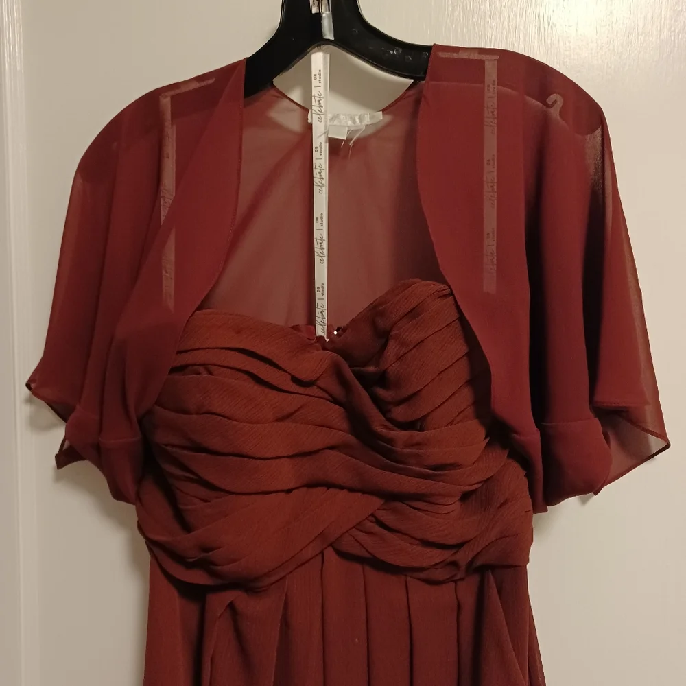 David's Bridal strapless chiffon dress size 8 - Picture 9 of 10